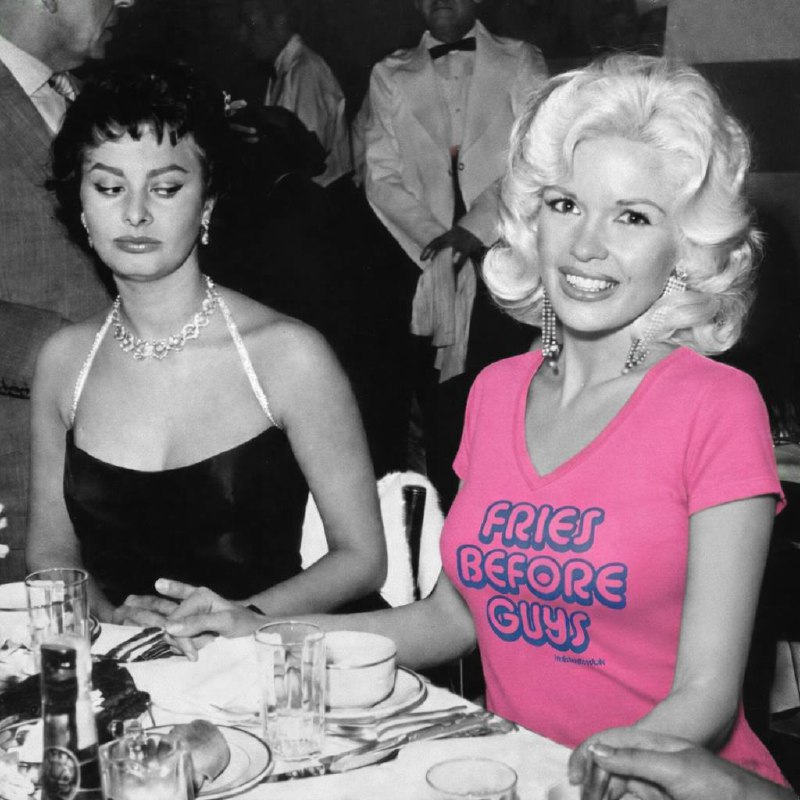 Sophia Loren and Jayne Mansfield wearing Fries Before Guys